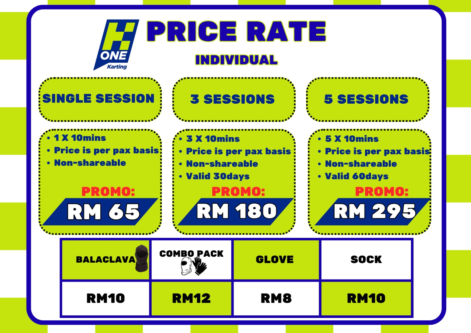 K1 Karting Individual Prices